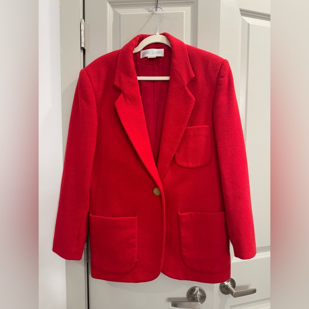 Vintage Ralph Lauren Inspired Bold Red Women's Blazer